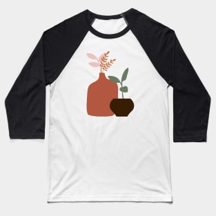 Terracotta Vases and Plants Organic forms ceramic abstract Baseball T-Shirt